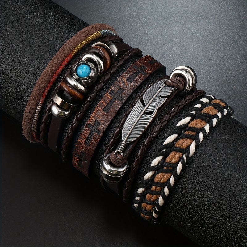 Men Accessories Look - MissBIE JQ 남성용 빈티지 PU 가죽