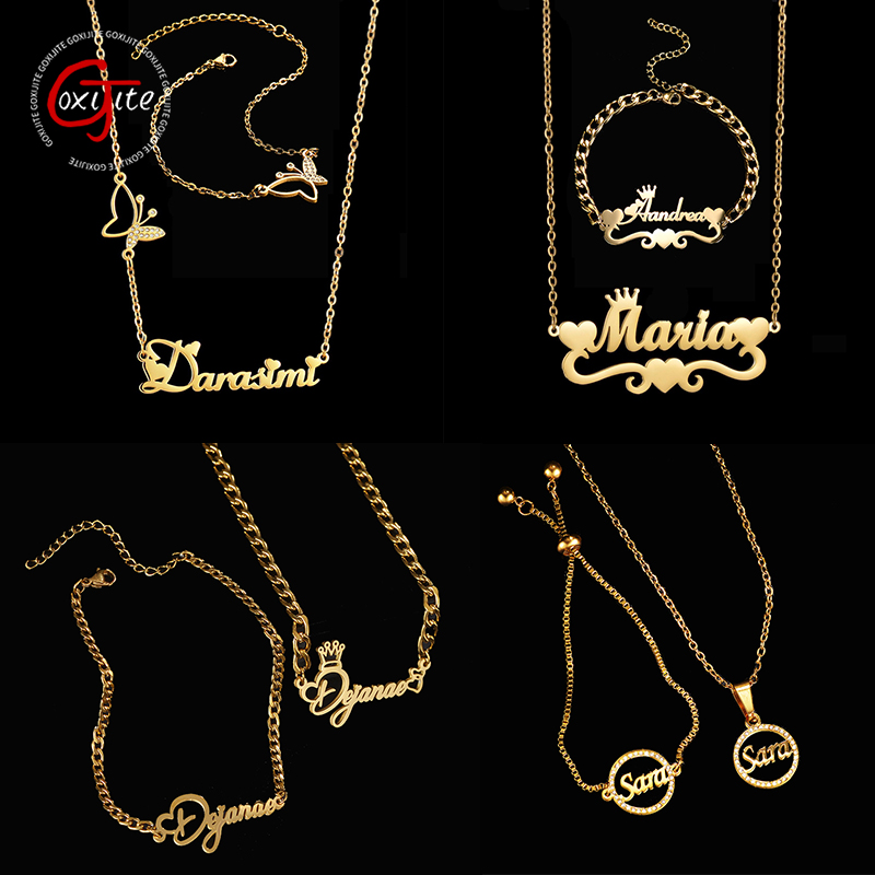 Men Accessories Bracelet - Goxijite 사용자 정의 이름 목걸이 세트