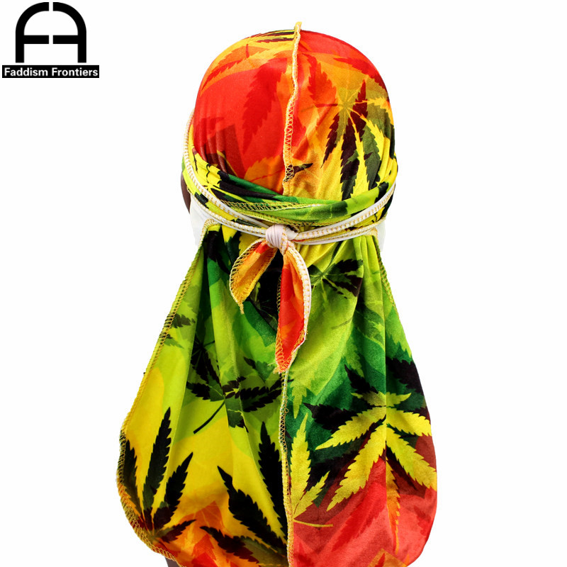 Men'S Accessories Premium - 프리미엄 남자 잎 인쇄 벨벳 Durags