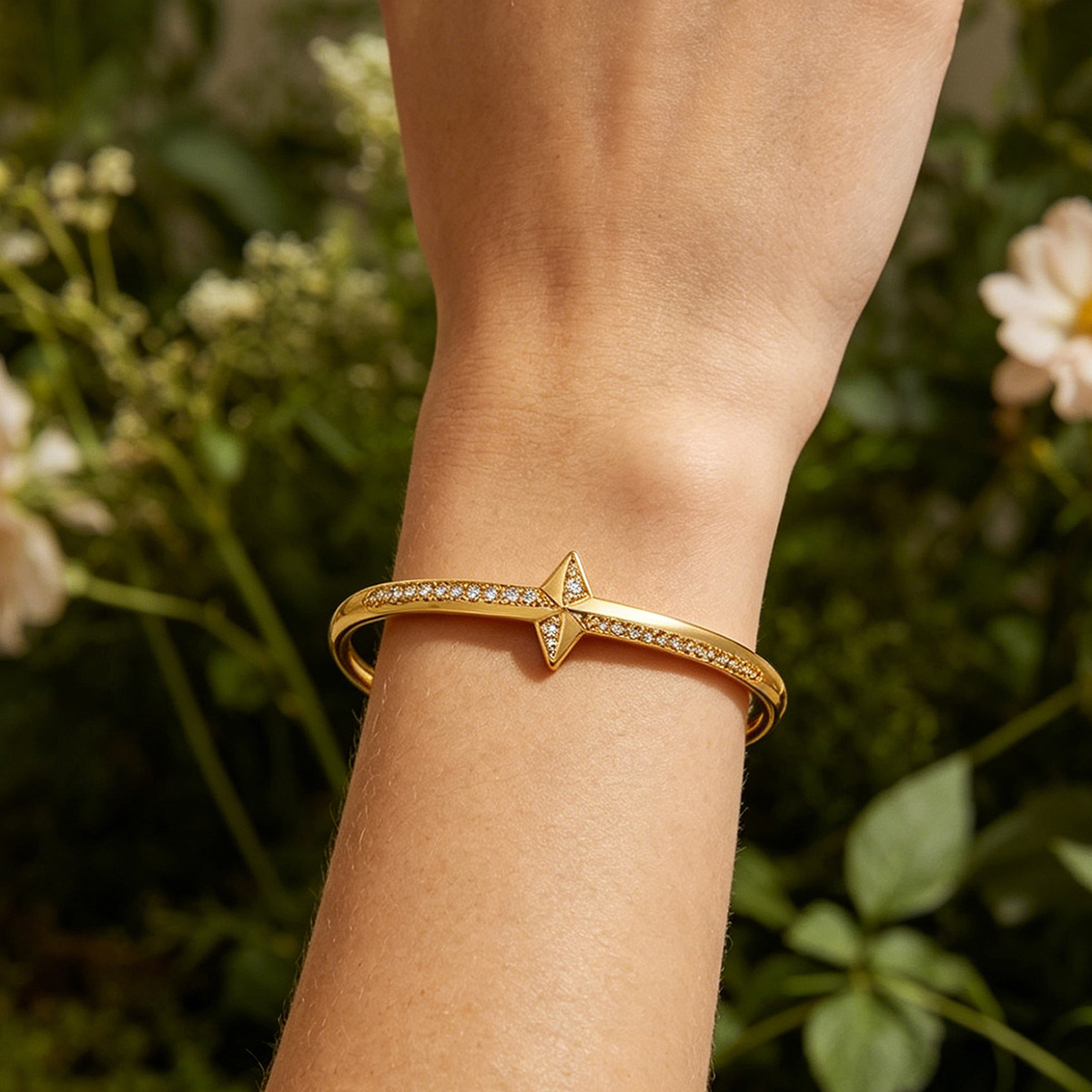 Men'S Accessories Best - 여성용 크리스탈 스타 뱅글 남성용 18K