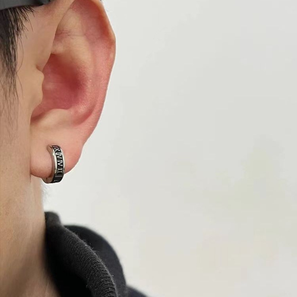 남성용 레트로 로마 숫자 귀걸이 1쌍 - 멋진 룩을 위 - Men Accessories Look 리뷰 및 가격