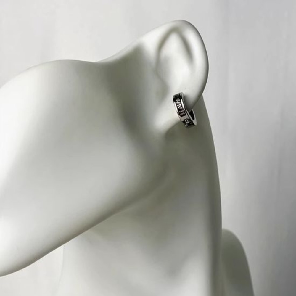 남성용 레트로 로마 숫자 귀걸이 1쌍 - 멋진 룩을 위 - Men Accessories Look 리뷰 및 가격