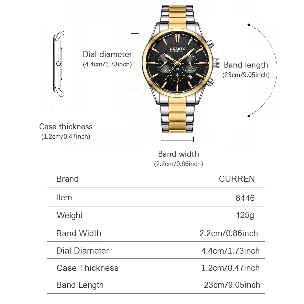 CURREN 캐주얼 쿼츠 크로노 스포츠 시계 남성용 브 - Men Accessories Bracelet 리뷰 및 가격
