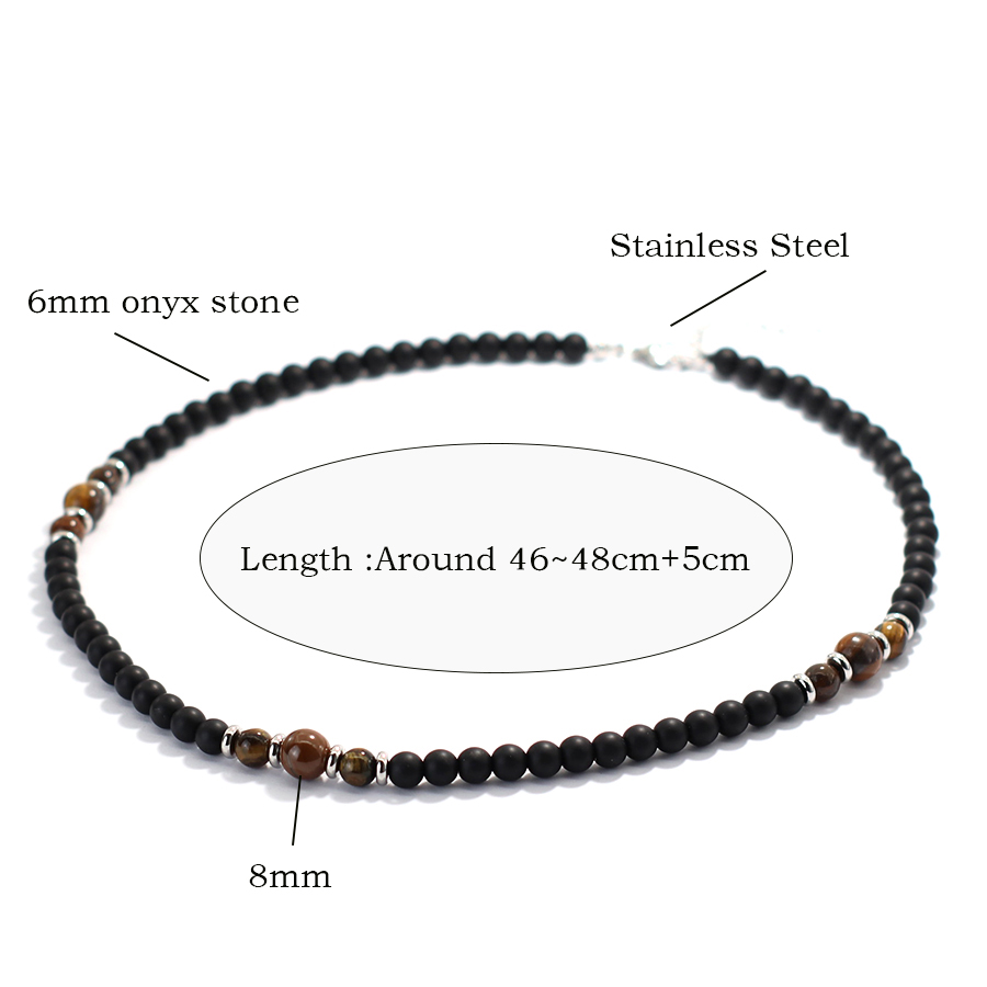 프리미엄 6mm 천연 오닉스 스톤 목걸이 남성 수제 호 - Men'S Accessories Premium 리뷰 및 가격