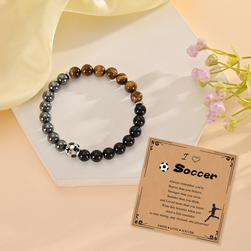 축구 팔찌 블랙 흑요석 스포츠 쥬얼리 남녀 팬들을 위한 - Men'S Accessories Gift Ideas 리뷰 및 가격